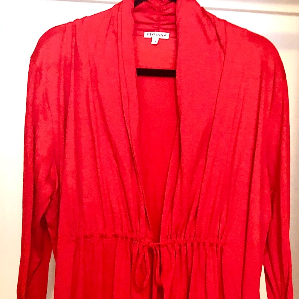 Kiyonna Bellini 3/4 Sleeve Cardigan Red Size 1 XL